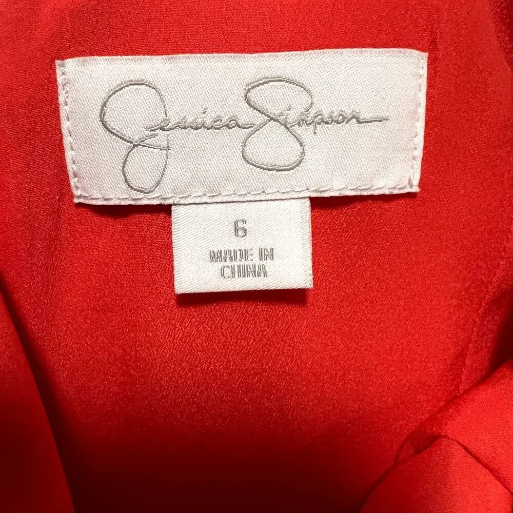 Jessica Simpson Womens Fit & Flare Dress Red White Stripe Size 6